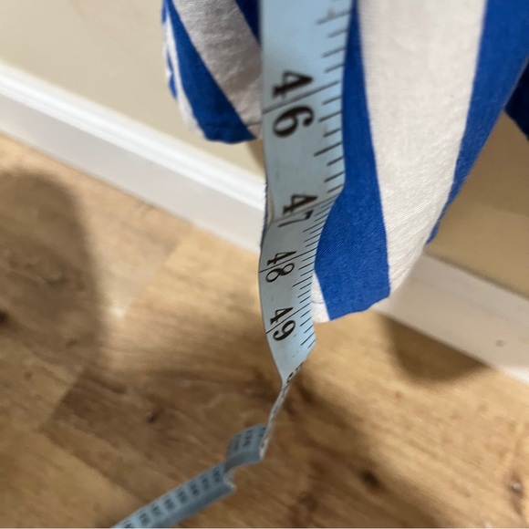 Boden Libby Jersey Midi Shirt Dress size 0 petite blue & white striped button - Picture 7 of 10